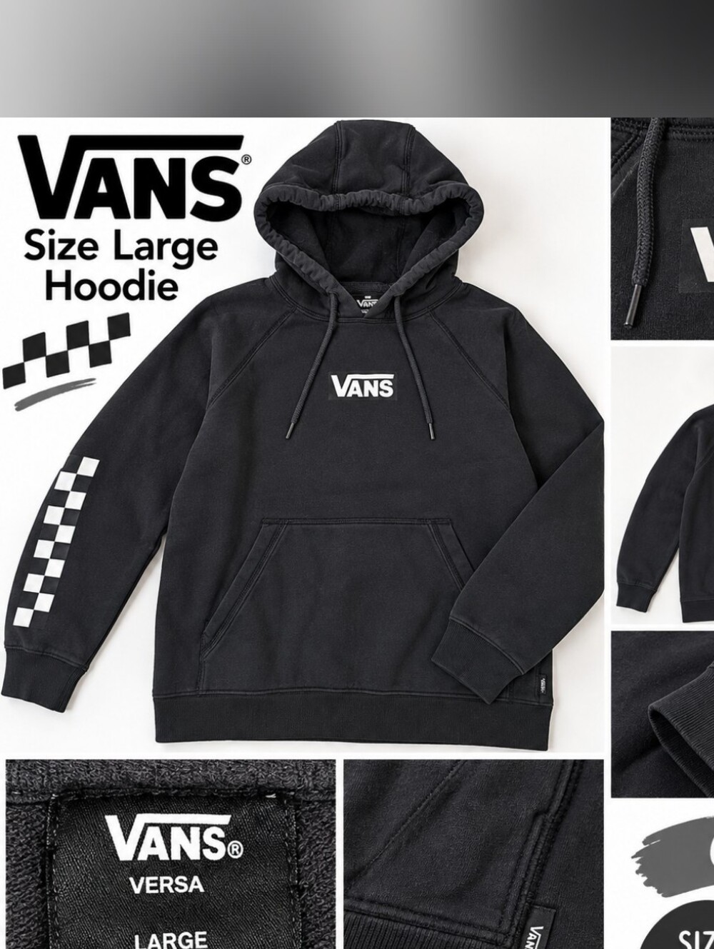 Vans Womens Black Hoodie - Classic Logo Pullover